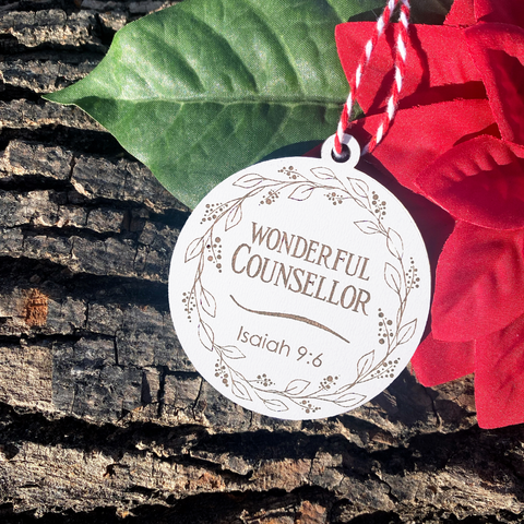Wonderful Counsellor Single Ornament - from Names of Christ Ornament Series