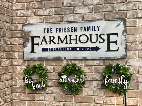 CUSTOM Weathered 14-16” x 40” Farmhouse Lake House Beach House Homestead Sign