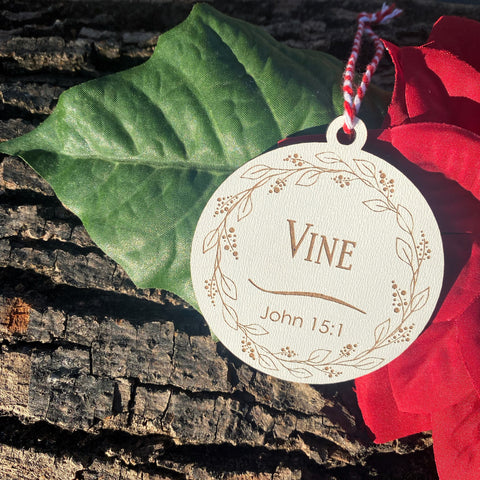 Vine Single Ornament - from Names of Christ Ornament Series