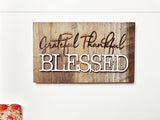 grateful thankful BLESSED Mini Barnwood Magnet made with Authentic Barn Wood 3" x 5"