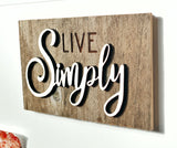 live Simply Mini Barnwood Magnet made with Authentic Barn Wood 3" x 5"