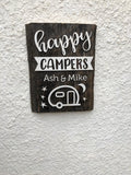 Happy Campers with CUSTOM Names Authentic Barn wood Sign with cut out 3D Words 6-8”x12”