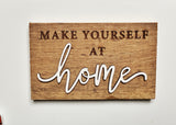 Make yourself at HOME Mini Barnwood Magnet made with Authentic Barn Wood 3" x 5"