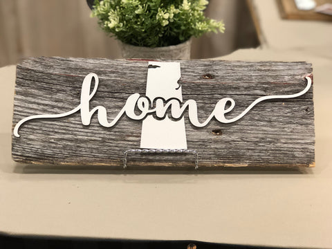 home Saskatchewan Authentic Barn Wood Sign 5-6" x 15” with 3D cut letters