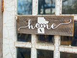 home Manitoba with WHEAT Authentic Barn Wood Sign 7-8" x 15” with 3D cut letters
