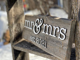 Copy of Mr & Mrs Est. 2021 Sign 5-6" x 15" with 3D cut letters
