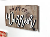 prayer Warrior Mini Barnwood Magnet made with Authentic Barn Wood 3" x 5"