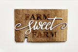 Farm SWEET Farm Mini Barnwood Magnet made with Authentic Barn Wood 3" x 5"