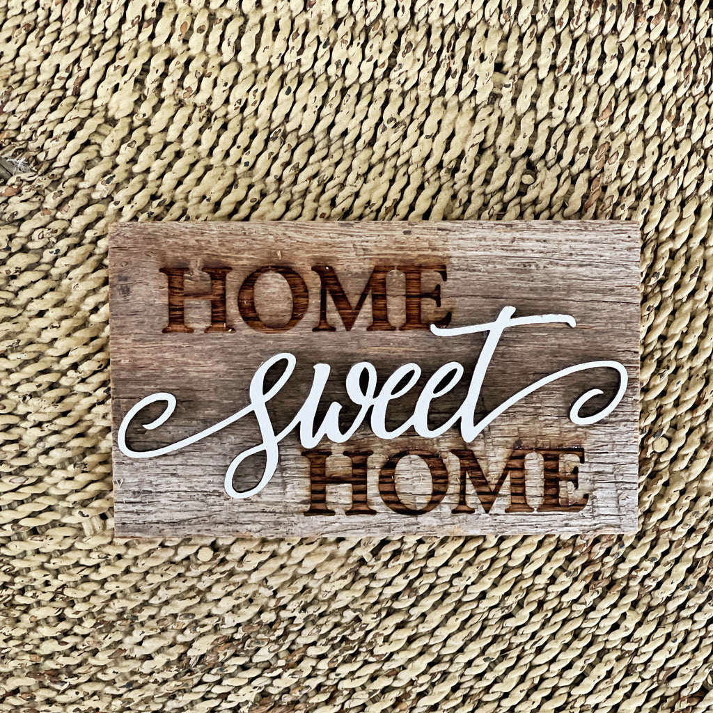 Home Sweet Home Mini Barnwood Magnet made with Authentic Barn Wood 3" x 5"
