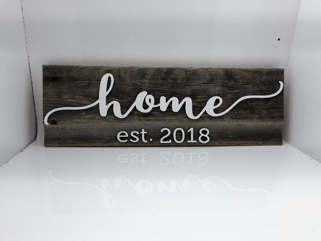 home est. 2018 Barn Wood Sign 16” with 3D cut letters