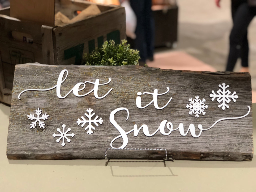 Let it Snow Authentic Barn Wood Sign 3D Cut Out Letters