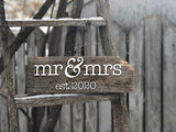 Mr & Mrs Est. 2020 Sign 5-6" x 15" with 3D cut letters