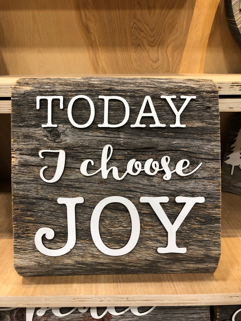 Today I choose Joy Authentic Barn Wood Sign 8" x 10” with 3D cut letters