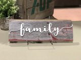Family Authentic Barn Wood Sign 5-6" x 15” with 3D cut letters