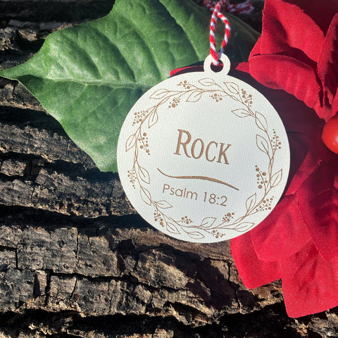 Rock Single Ornament - from Names of Christ 24 Ornament Series