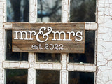 Mr & Mrs Est. 2022 Sign 5-6" x 15" with 3D cut letters